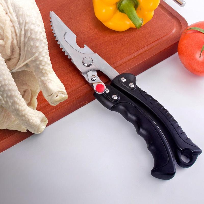 Multi-purpose Kitchen Scissors Serrated Edge Scissors, Chicken Bone Scissors For Cutting Bones, Turkey, Seafood,Fish