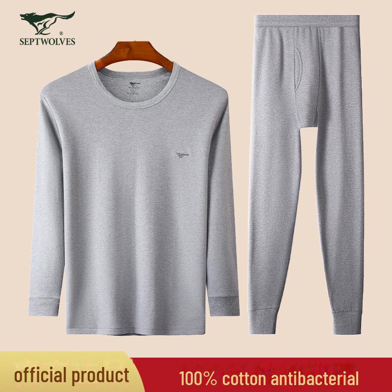 Septwolves Men's Antibacterial Cotton Slim Fit Thermal Set