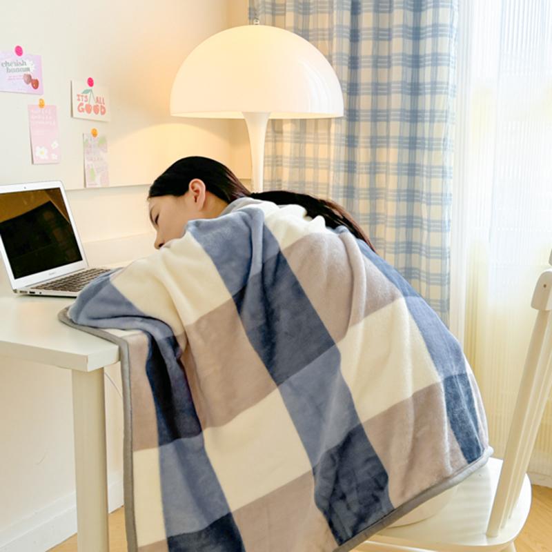 Printed Milk Velvet Wearable Blanket Adults Kid Soft Warm Flannel Shawl Blanket Autumn Winter Multifunctional Office Nap Blanket