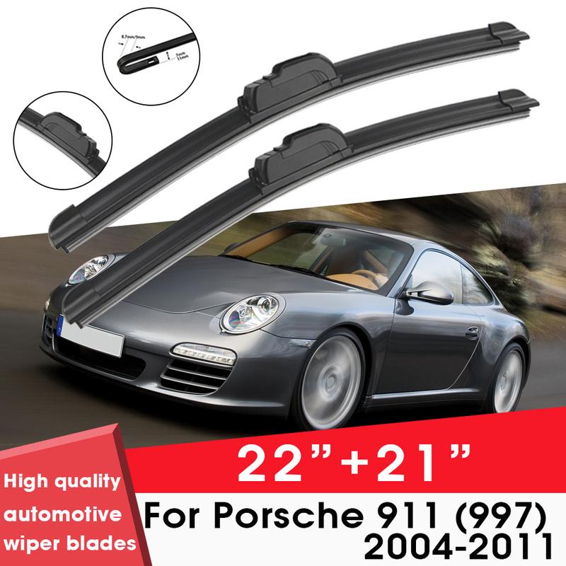 Car Wiper Blade Blades For Porsche 911 (997) 2004-2011 22"+21" Windshield Windscreen Clean Rubber Silicon Cars Wipers