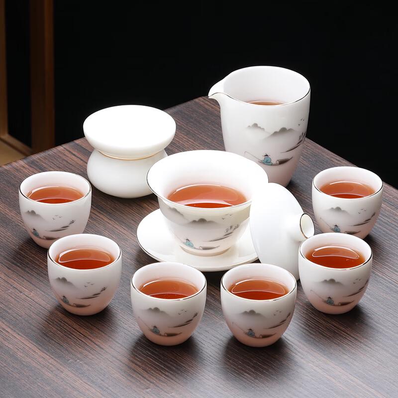 Naijiang Sheep Fat Jade Porcelain Tea Set