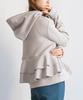 Milliandeni Back Frill Pullover Long Size L Women's Hoodie, Sleeve, Greige,