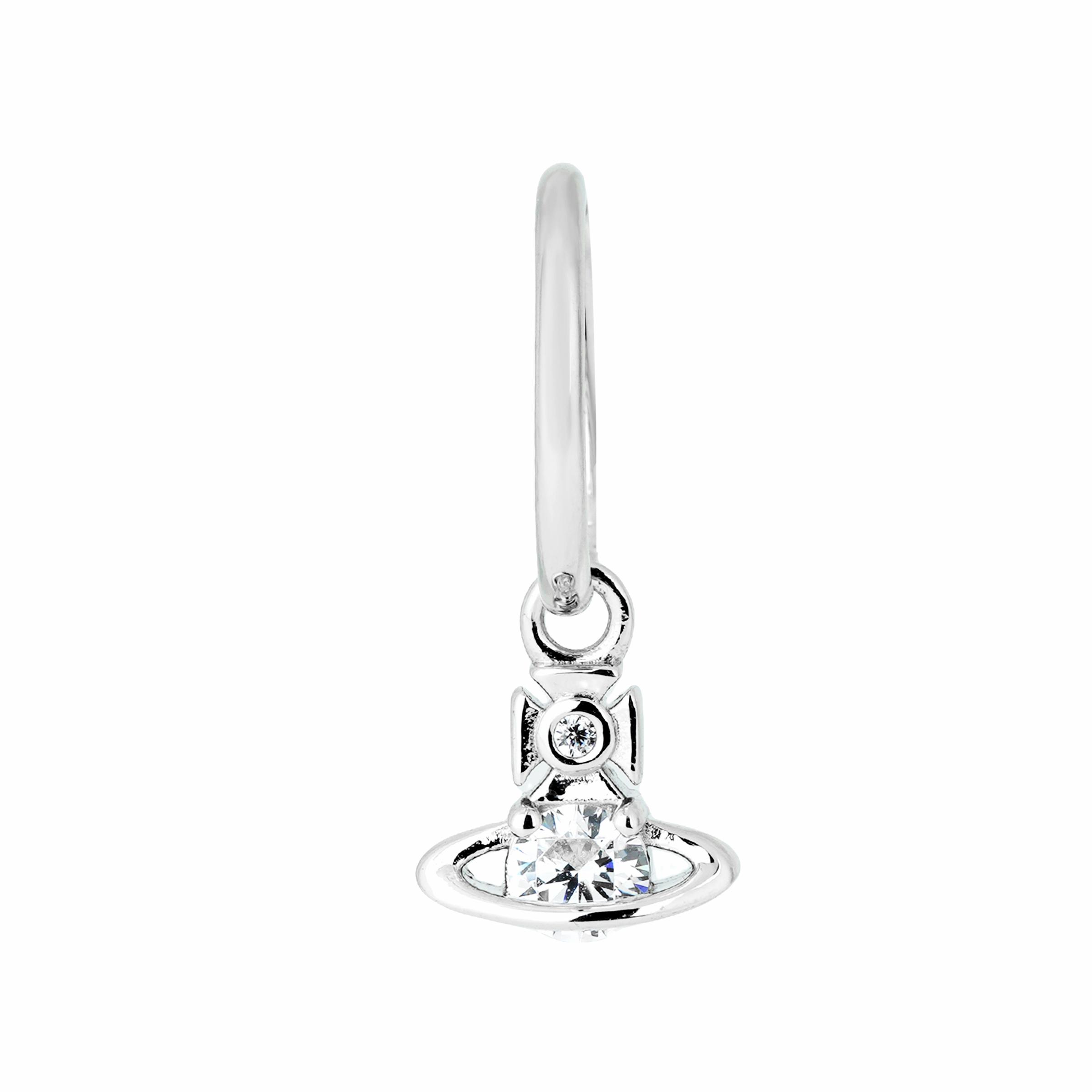 Vivienne Westwood Saturn Shape Inlaid Decoration 925 Silver Earrings Women earrings 6201010901P102 Box