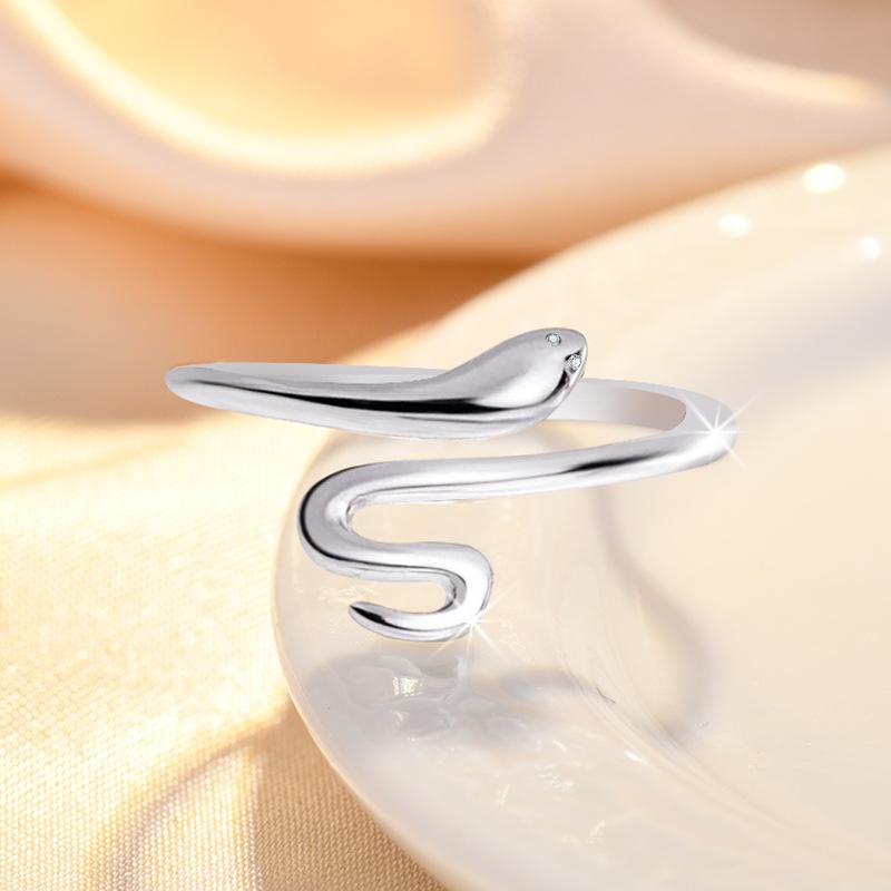 Fashion Ladies Simple Snake Adjustable Open Rings Jewelry