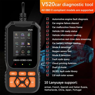 Auto Engine System Lifetime Free Professional Automotive DTC Lookup Code Reader Car Diagnostic Tool OBD2 Scanner
