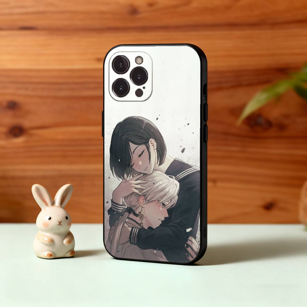 Mr. Masked Fox and the Female Student Phone Case For iPhone17,16,15,14,13,12,Plus,Pro Max, 5G Others Soft Black Cover