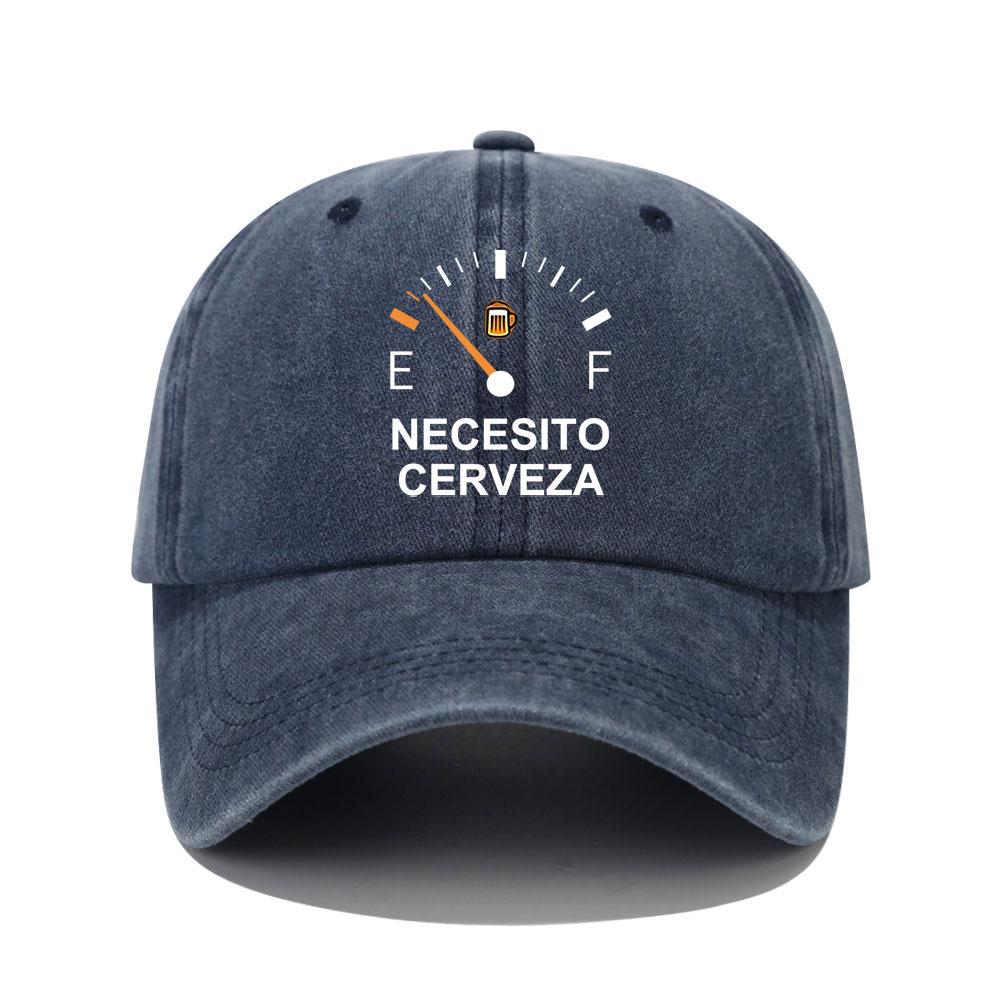 NECESITO CERVEZA Spanish Slogan Print Baseball Cap Washed Cotton Dad Hat Outdoor Adjustable Sun Protection Sports Caps Hats