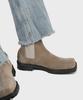 Firenze Atelier [Vibram] Center Cut Square Toe Suede Walker Sole Chelsea Boots 5706-Qs [Ash Beige]