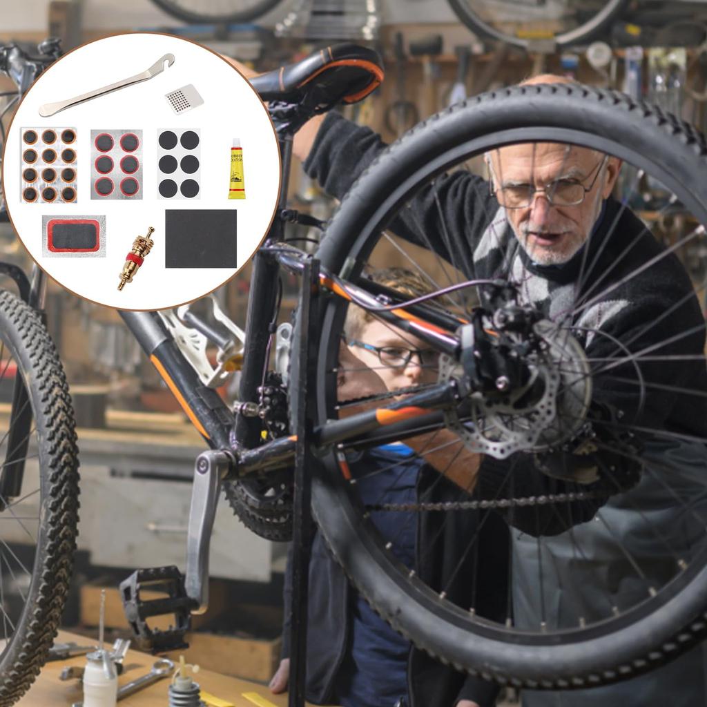 103 Pcs Puncture Repair Kit, Puncher Repair Kit Bicycle, Bicycle Inner Tube Patch Kit,