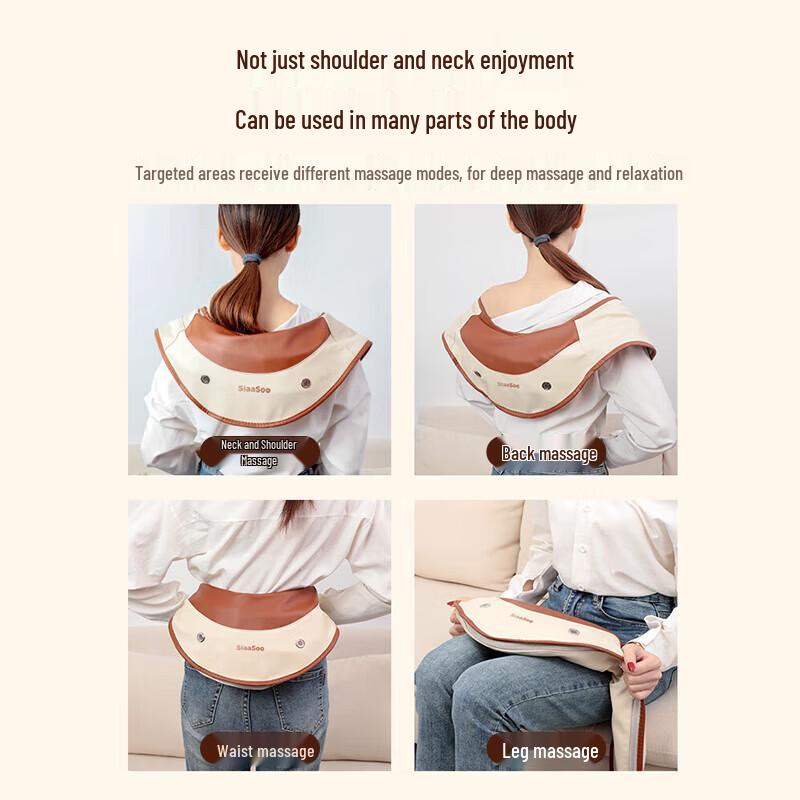 SIAASOO Neck and Shoulder Kneading Massager Shawl CN Plug (adapter Included)