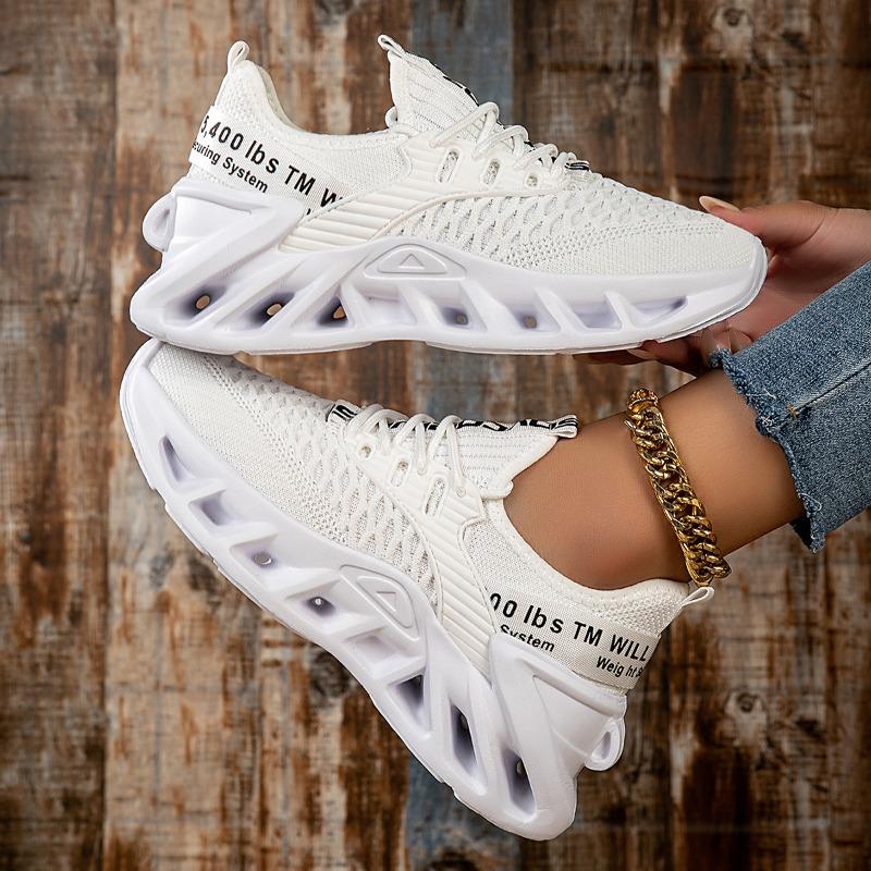 Damen Laufschuhe Atmungsaktive Outdoor Freizeit Walking Schuhe für Damen Dicke Sohlen Mode Leichter Sneaker