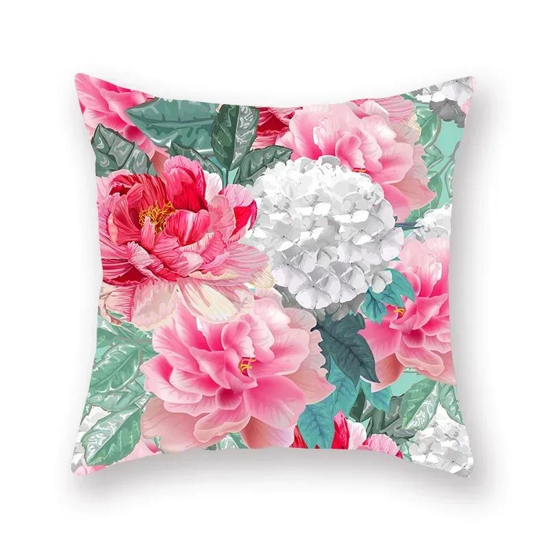 Flower Cushion Cover Pineapple Floral Pillow case Decorative for Sofa Car Seat Living Room Home Decor Soft Summer Covers 45x45cm