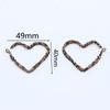 Stylish Leopard Print Heart Hoop Earrings - Retro Hong Kong Style with Silver Needle