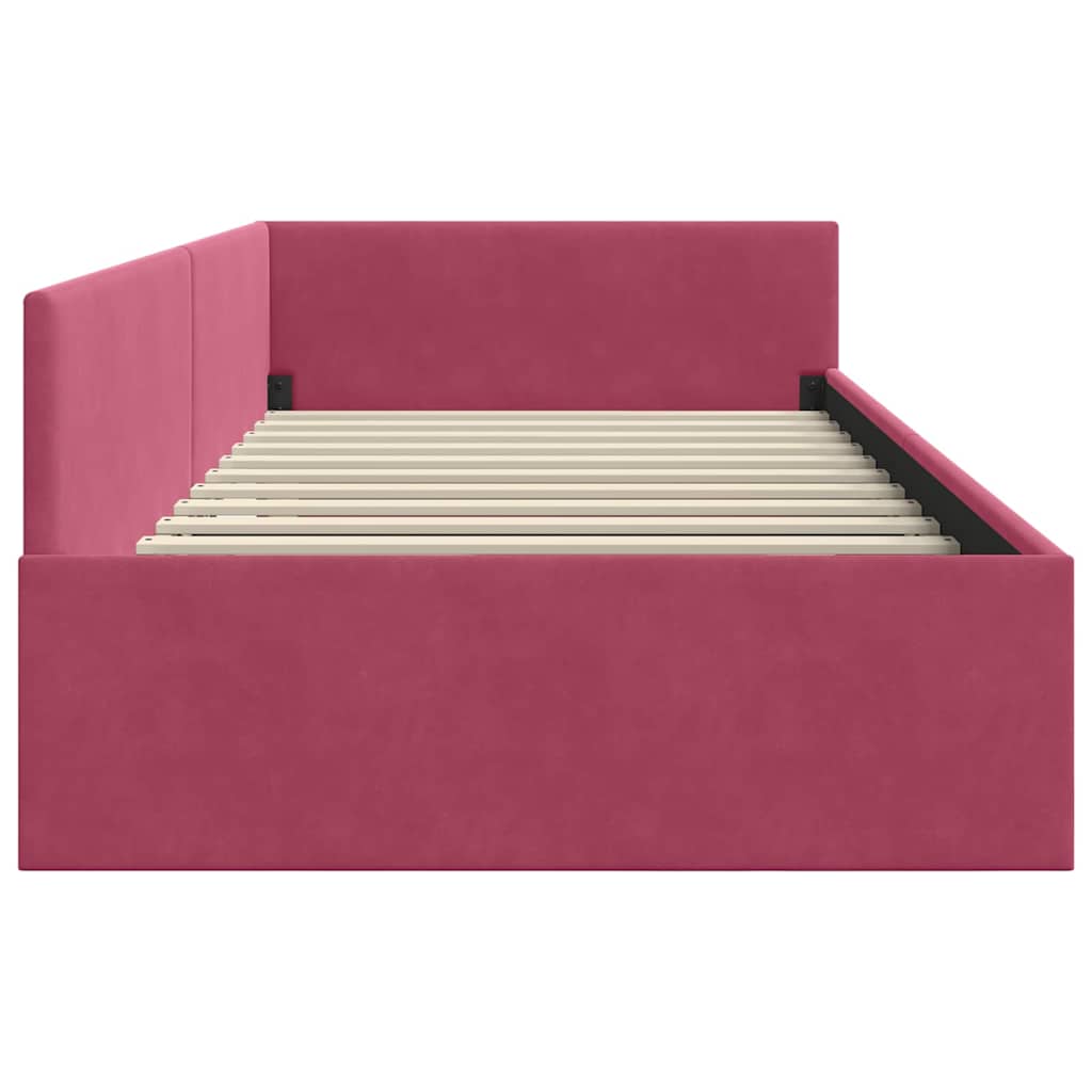 Corner Bed Frame with Headboard Burgundy 80 Cm X 200 Cm Velvet