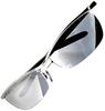 Mens Sunglasses Suitable Year-round Use Both Day Night. Comes Stylish Case. Matte Silver Frame Light Color Brown Half-mirror Clear UV400.