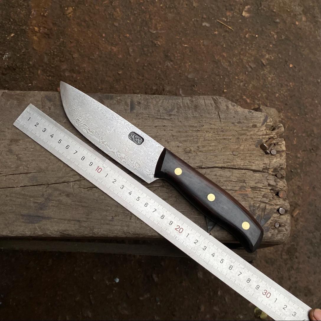 

5.5 Inch Utility Knife Handmade Forged Damascus Steel Blade Ebony Handle Paring Barbecue Slicing Cleaver Steak Kitchen Knives 5.5 inch