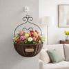 Imitation Rattan Hanging Flower Basket Wear-resistant Wall Mounted Wall Planter Rural Style Handmade Hanging Planter