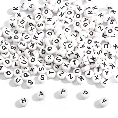 Letter Beads Round Alphabet Beads Acrylic Beads for DIY Jewelry 3600Pcs