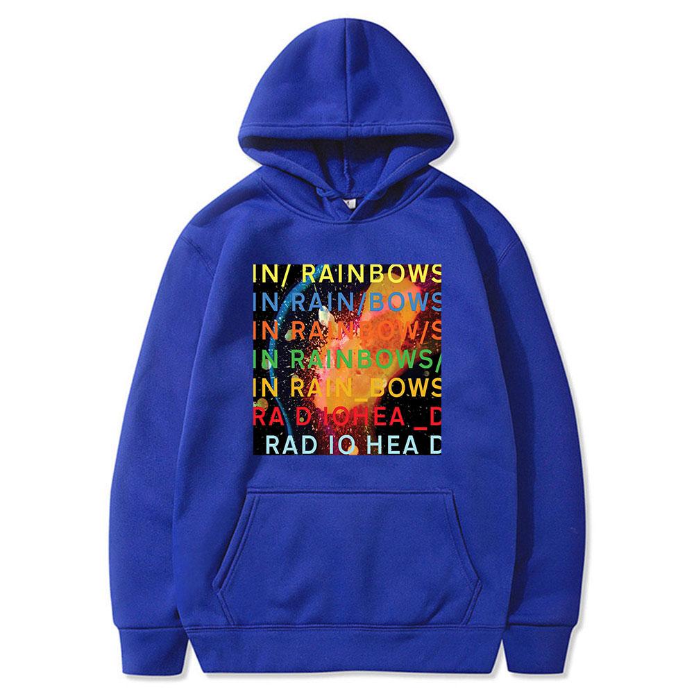 Винтажная толстовка с капюшоном Radiohead для рок-группы, музыкальный альбом в радужном графическом стиле, унисекс, уличная одежда в стиле хип-хоп, готические толстовки большого размера 3XL