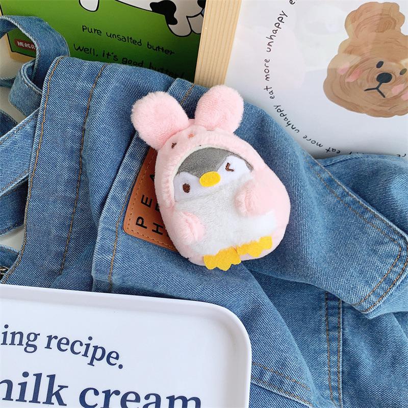 Cute Drag Penguin Plush Animal Bag Keychain Pendant Coin Wallet Car Key Plush Pendant