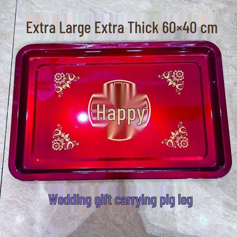 Large Rectangular Stainless Steel Tray for Weddings, Candy, Fruit, Iron Plate, and Tea Serving