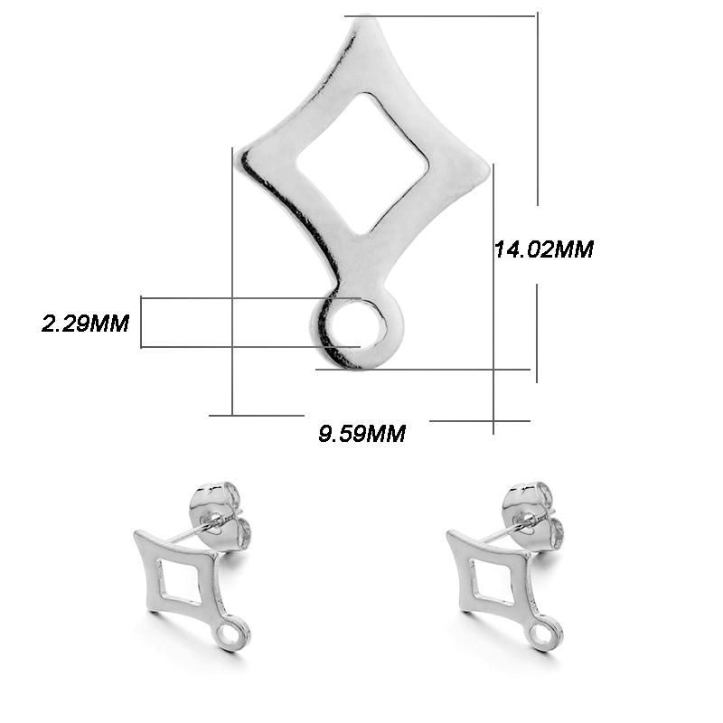 10Pcs/Lot Stainless Steel Earring Base Geometric Leaves Earrings Stud with Hole Connectors for DIY Jewelry Making Accessories