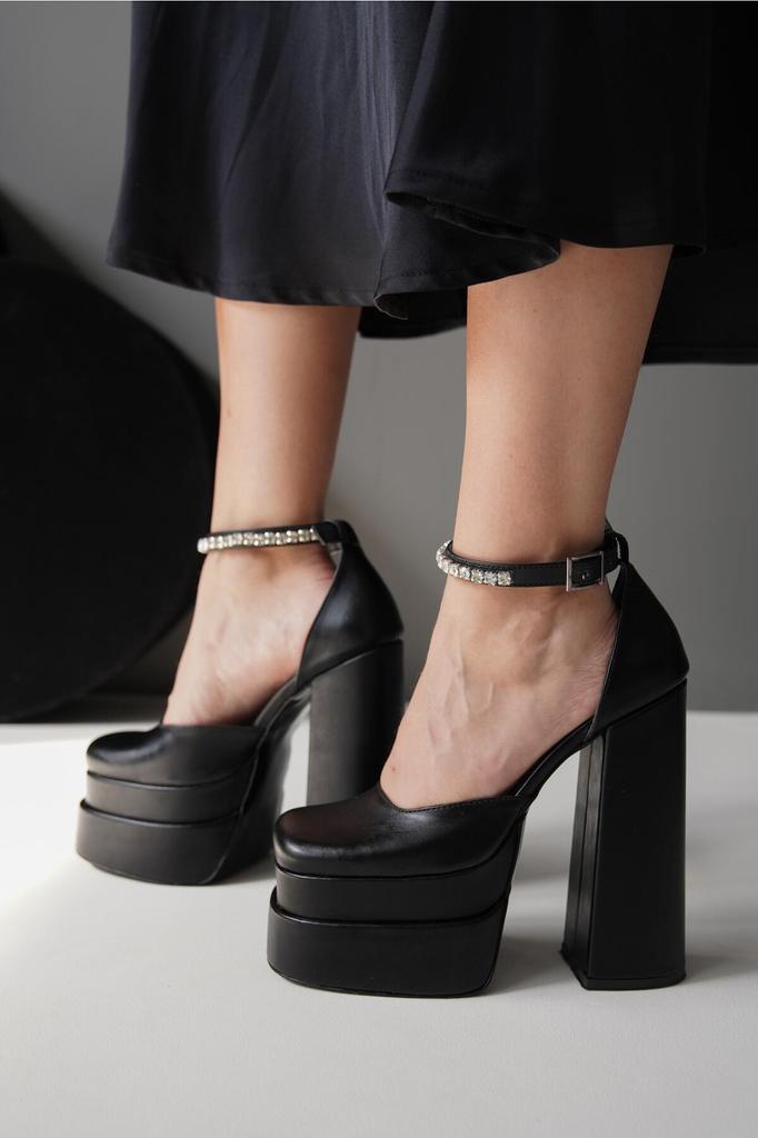 Pantofi cu design cu platformă dublă, stil de modă pentru femei