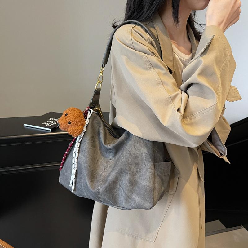 Large Capacity Tote Bag Women's Vintage Shoulder Crossbody Bag Underarm Bag