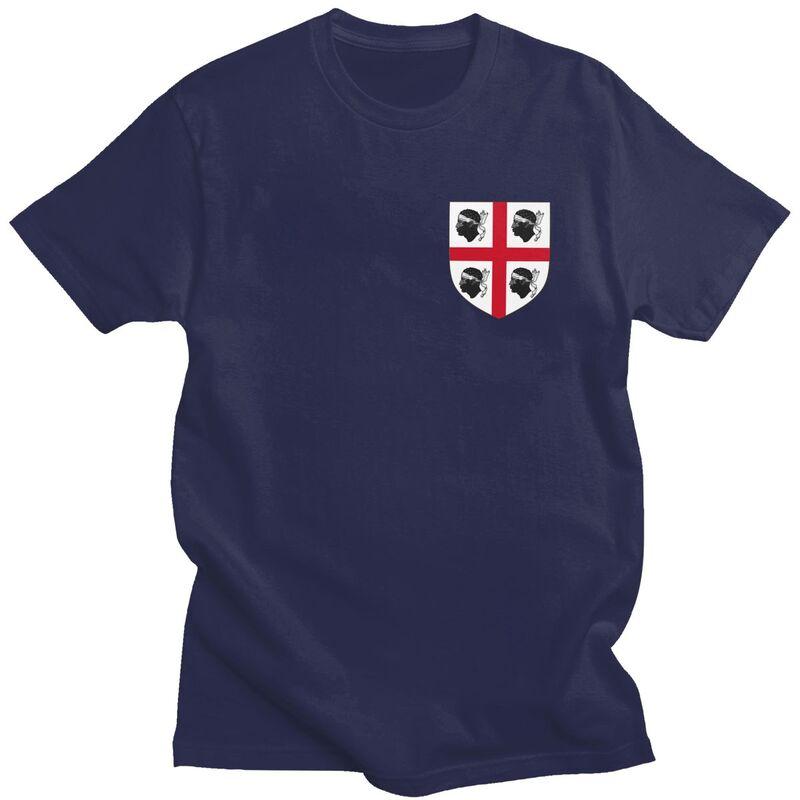 Custom Coat Of Arms Of Kingdom Of Sardinia Flag T Shirt for Men Pure Cotton Casual Tee Short Sleeves Tshirt Loose Fit Clothing