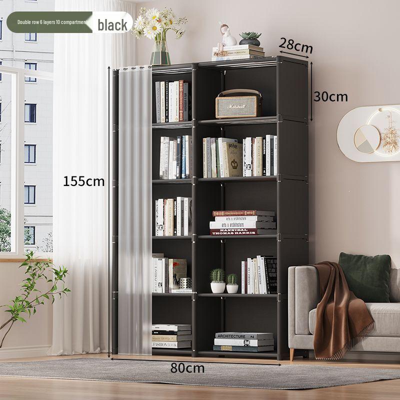 Multi-Layer Dustproof Floor Bookshelf for Home and Kids' Books, Desk-Side Book Storage Rack