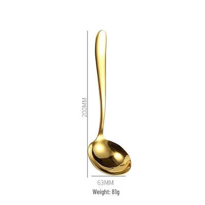 Wutuo 304 Stainless Steel Gold Soup Ladle Set, 3-Pack