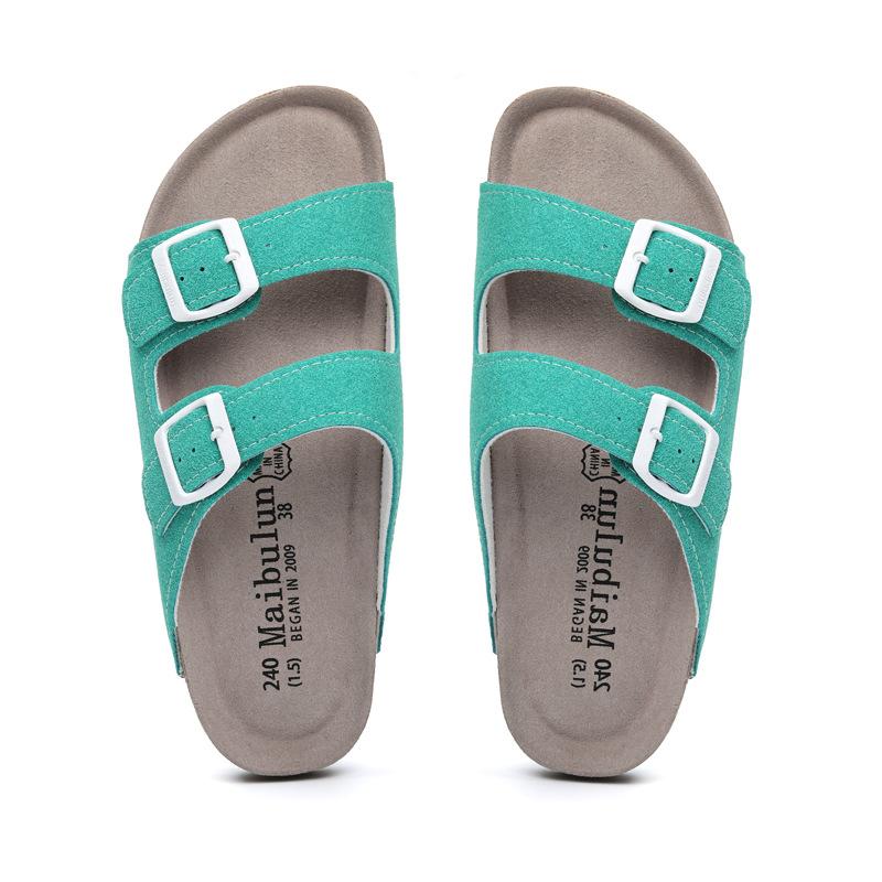 

Fashion Summer Unisex Shoes Cork Slippers Women/Men Nubuck Flat Sandals Couples Trip Beach Slides Casual Barefoot Walking Clogs Babouche 35