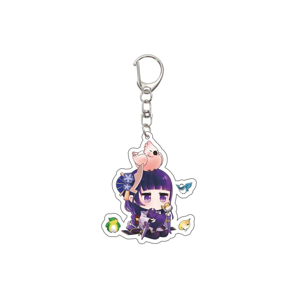 55MM Anime Genshin Impact Keychain Beelzebul Key Chain Acrylic Model Plate Christmas Gifts