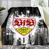 1 Stück Vfb Fc Wappen Aufdruck Weiche Flanelldecke Überwurf für Schlafzimmer Wohnzimmer Sofa Camping Reise Fan Geschenke Weihnachtsgeschenke