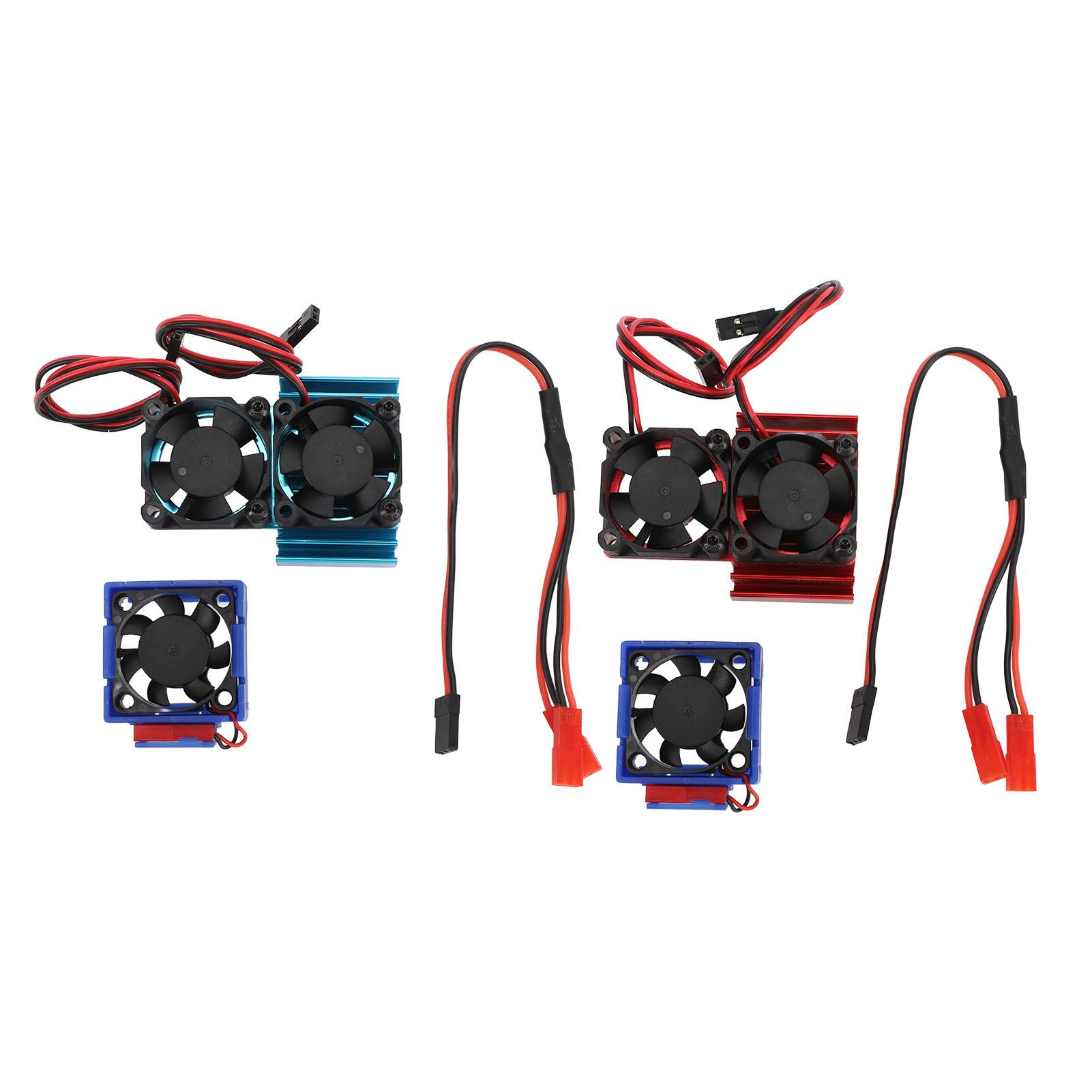 

Вентилятор охолодження ESC і вентилятор охолодження двигуна Подвійний комплект вентиляторів для Slash 4x4 VXL 1/10 для Rustler 4x4 Stampede 4 Red