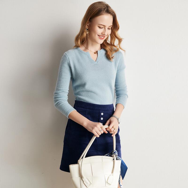 PALUOPO Women's Pure Color Cashmere Pullover Sweater