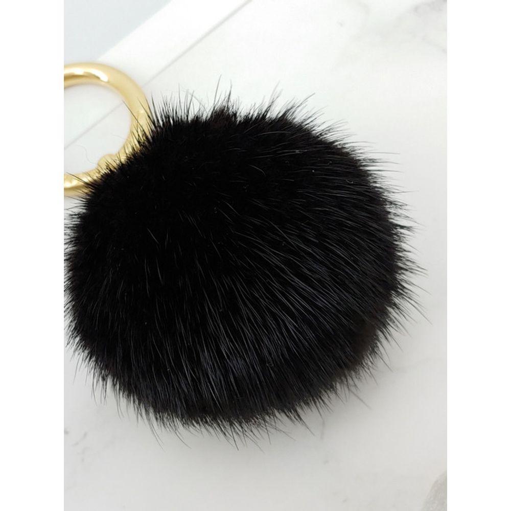 MAIA Mink Fur Keychain & Charm - Black