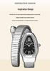 European Women's Luxury Snake-Shaped Waterproof Quartz Watch with Diamonds