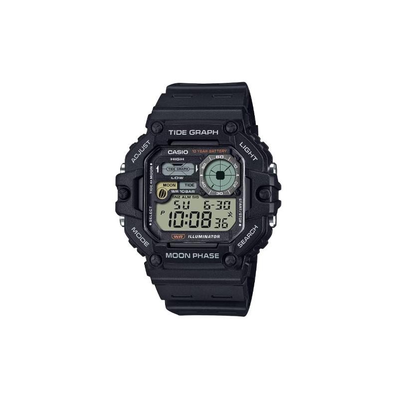 CASIO STANDARD series 100 meters waterproof fashion sports Quartz resin strap men's watch black dial WS-1700H-1AJF