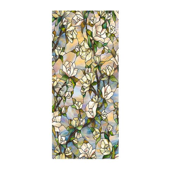 

Window Privacy Film Stained Glass Floral Static Window Cling Decorative UV Blocking Heat Control Glass Sticker for Glass Doors Windows J