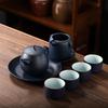 Ceramic Ru kiln kung fu tea set set, bank company holiday cultural and creative gift, can be made into Ru kiln tea sets