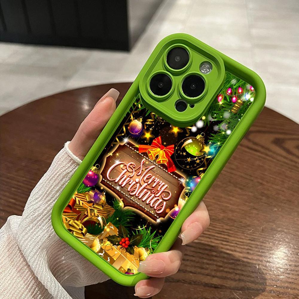 Ae113 Crăciun Fericit artă Moș Crăciun artă design Huse de telefon pentru iPhone 16 14 13 11 Pro Max 15 7 8 Plus 12 mini XR XS Max Husă de protecție pentru scară de înger