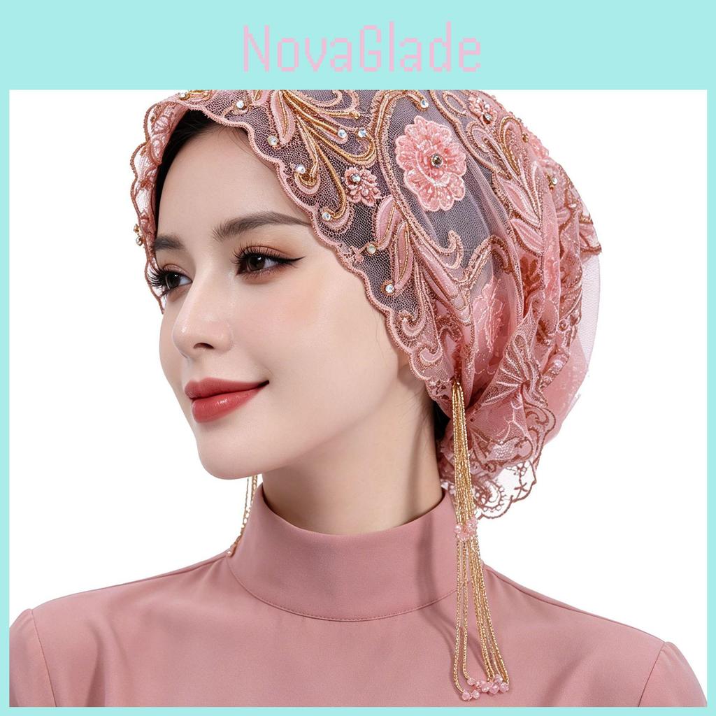 Silk Embroidered Fish Tail Cloche Hat With Tassels For Summer And Winter Wear