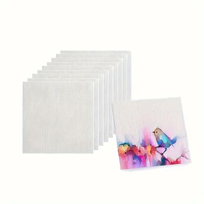 Lot de 10 mini panneaux de toile 10 × 10 cm en coton blanc, mini panneaux de toile extensible pour peinture, artisanat, peinture, petits panneaux de toile acrylique, peinture à l'huile acrylique