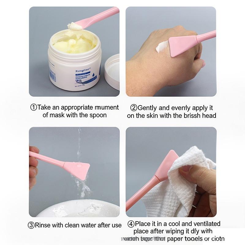 Double Head Dual-Use Facial Mask Brush Silicone Facial Mask Stick With Scoop Facial Beauty Tool