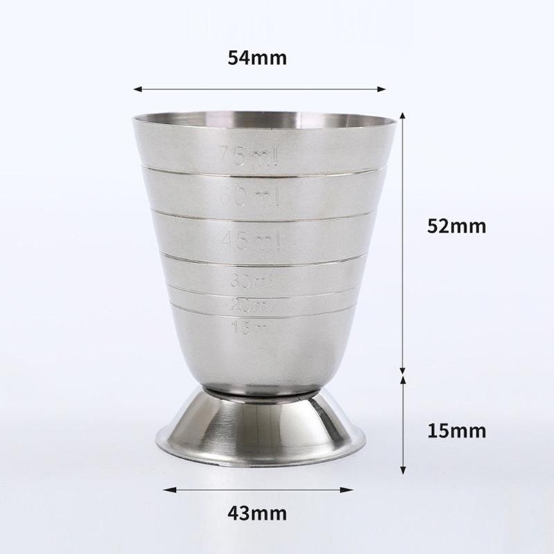 1/2 Bucăți Pahare Cocktail Bar Cupă Măsurare Băuturi Amestecate 75ml Shaker Cocktail Oțel Inoxidabil 3 în 1 Măsură Jigger Accesorii Petrecere Bar