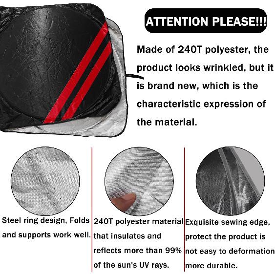 Front Windshield Sun Shade Fit For Dodge Charger Challenger Durango Journey Universal Fit To All Dodge Cars Foldable Sun Visor Protector  Fit Dodge