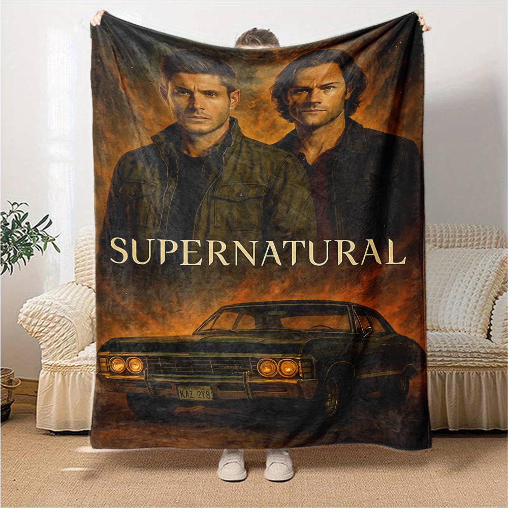 1pc Supernatural Supernatural Throw Blanket Soft Flannel, Cozy All Season Polyester Perfect for Home, Office