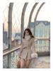 2025 Winter Französisch Vintage Elegant Wollmantel Frau Schwarz Schick Schal Umhang + Retro Locker Trenchcoat Damen Bandage Korea Modedesign Outfits