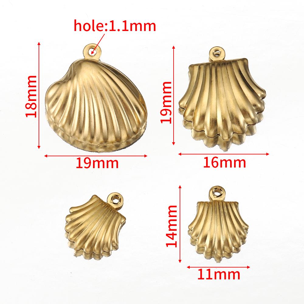 20pcs Stainless Steel Small Shell Charms Gold Plated Pendants for Earrings Jewelry Making DIY Supplies Bulk Wholesale Components